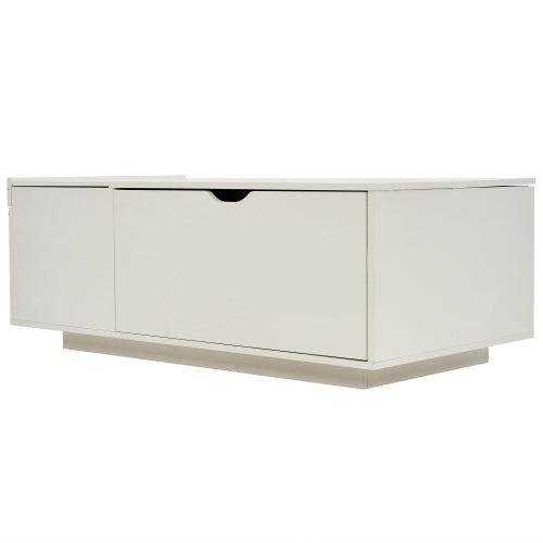 Mesa de Centro Elevatória Branca com Gaveta