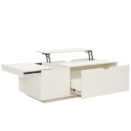 Mesa de Centro Elevatória Branca com Gaveta