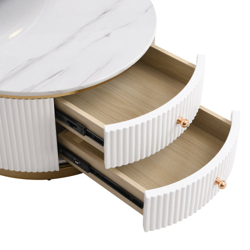 Modern White Circular Nested Coffee Table