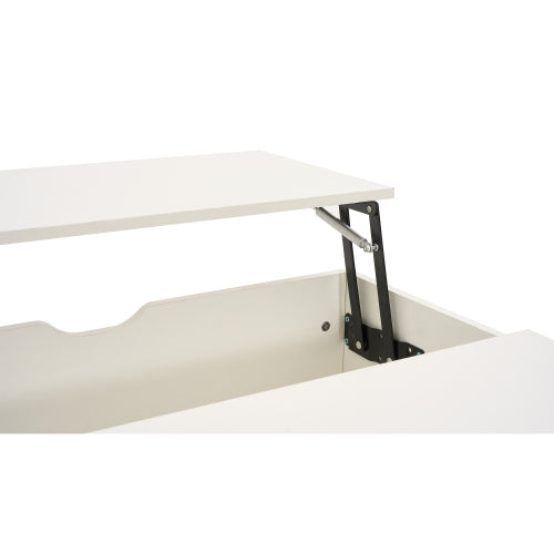 Mesa de Centro Elevatória Branca com Gaveta